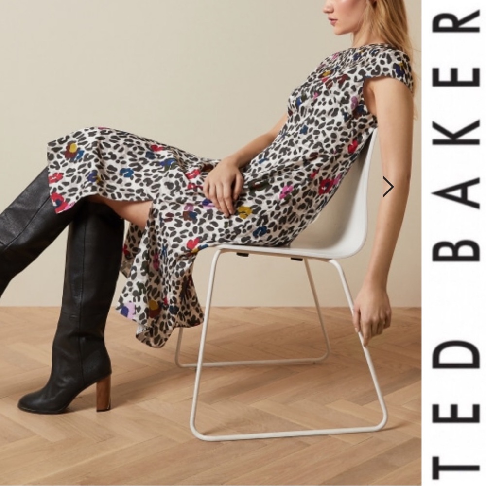 GONE✨NWT TED BAKER STELAAR DESIGNER ANIMAL PRINT MULTICOLOUR DRESS😍